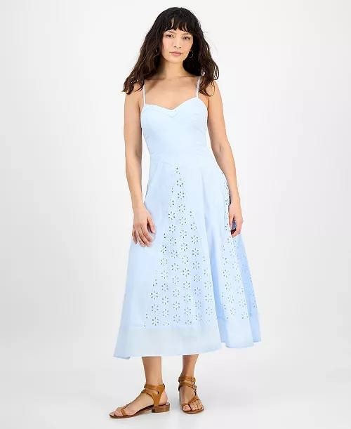 And Now This Petite V‑Neck Sleeveless Eyelet Maxi Dress – Size PS – NWT – $80