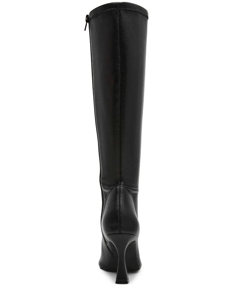 Steve Madden Flute Wide Calf Knee High Dress Boots Black 11M Man‑Made $129 NWB
