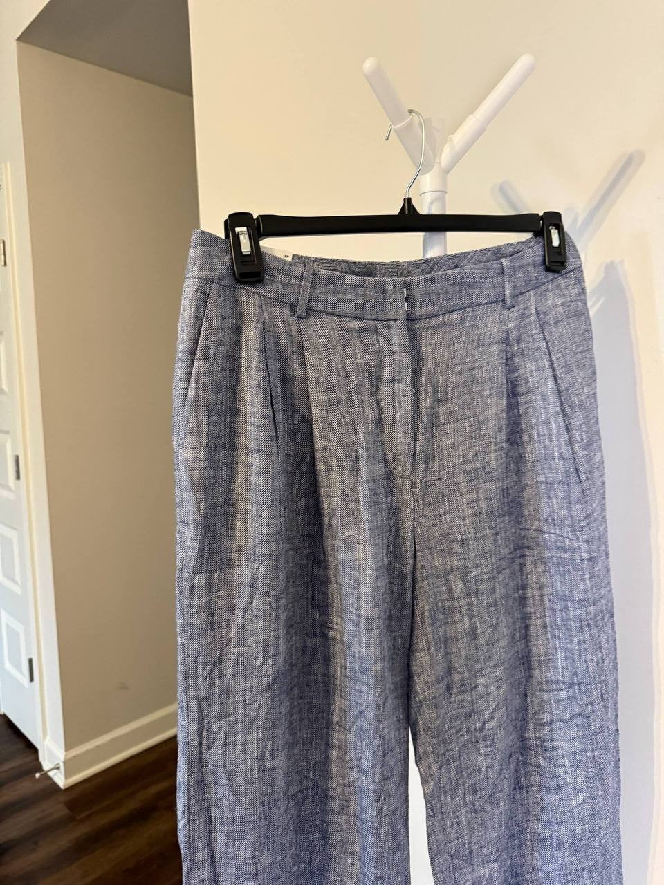 DKNY Petite High‑Rise Wide‑Leg Pants –Blue – Size 10P – NWT