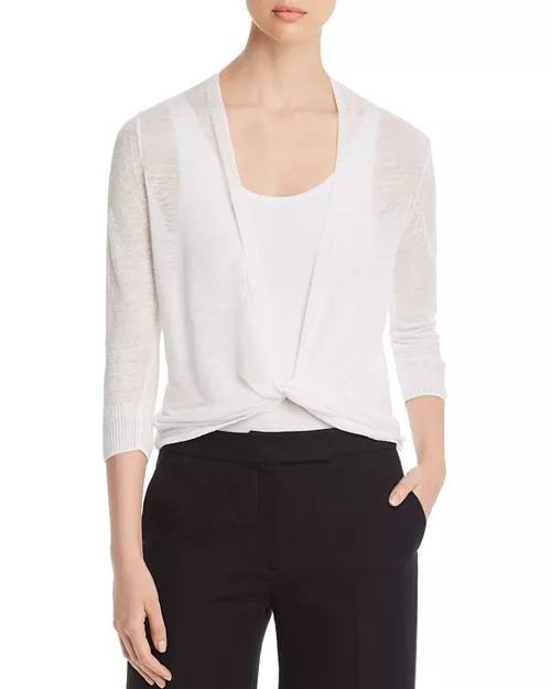 NIC+ZOE Lightweight Four‑Way Convertible Cardigan Paper White PL NWT $108