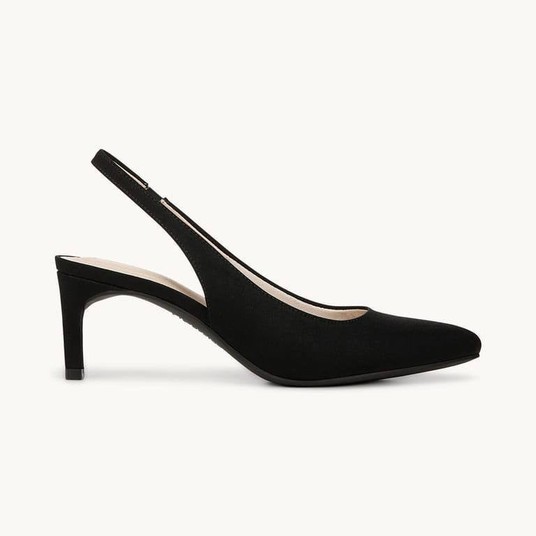 LifeStride Black Microfiber Slingback Pumps 9M New in Box MSRP $79.99