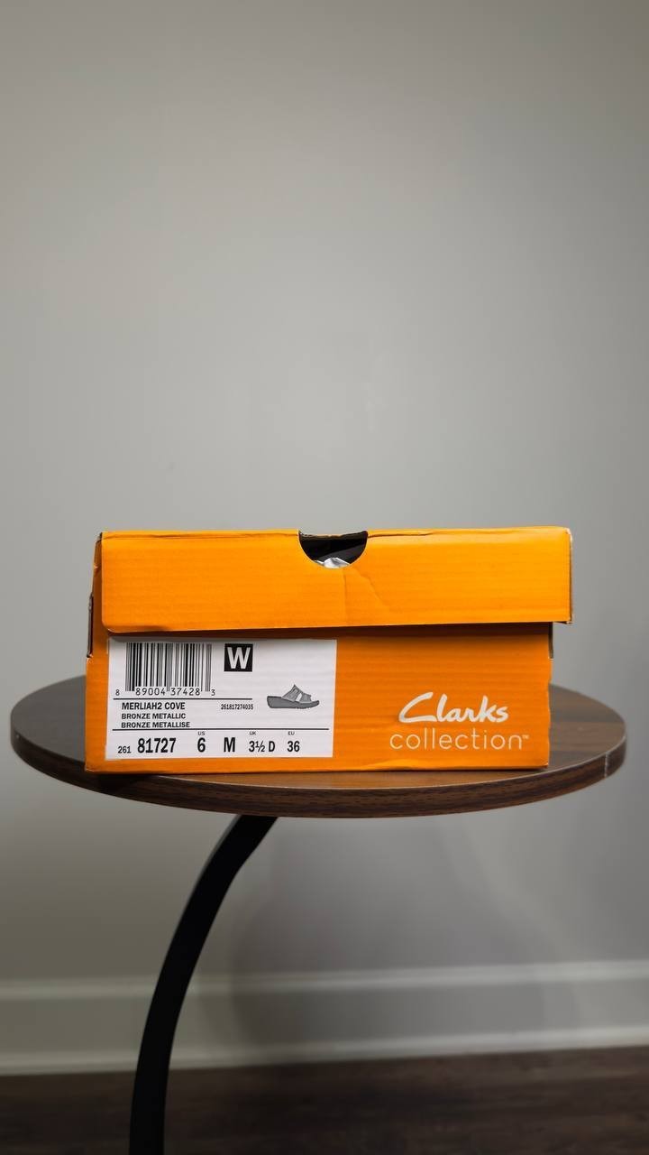Clarks  Sandals  Bronze  Metallic  Leather  6M  New  $100