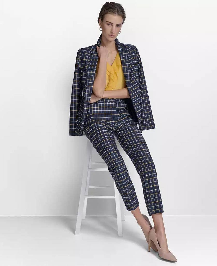 Tommy Hilfiger Plaid Slim‑Fit Single‑Button Blazer Navy Multi 8 NWT $159