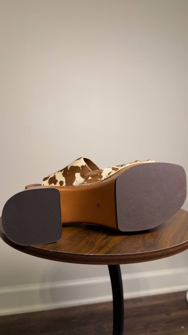 MIA  Platform  Block  Heel  Sandals  Brown Cow  9.5M  New  $80