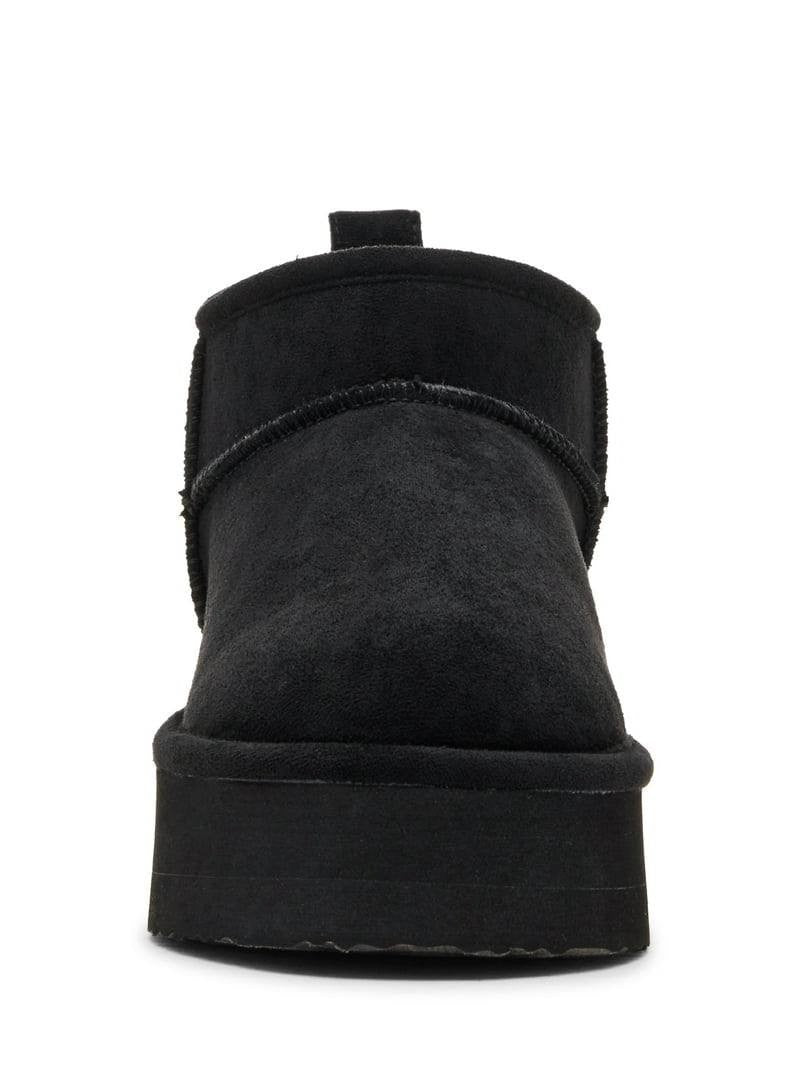 Madden Girl Brave Platform Cozy Bootie Black Women’s 6 Pull‑On Ankle NWB