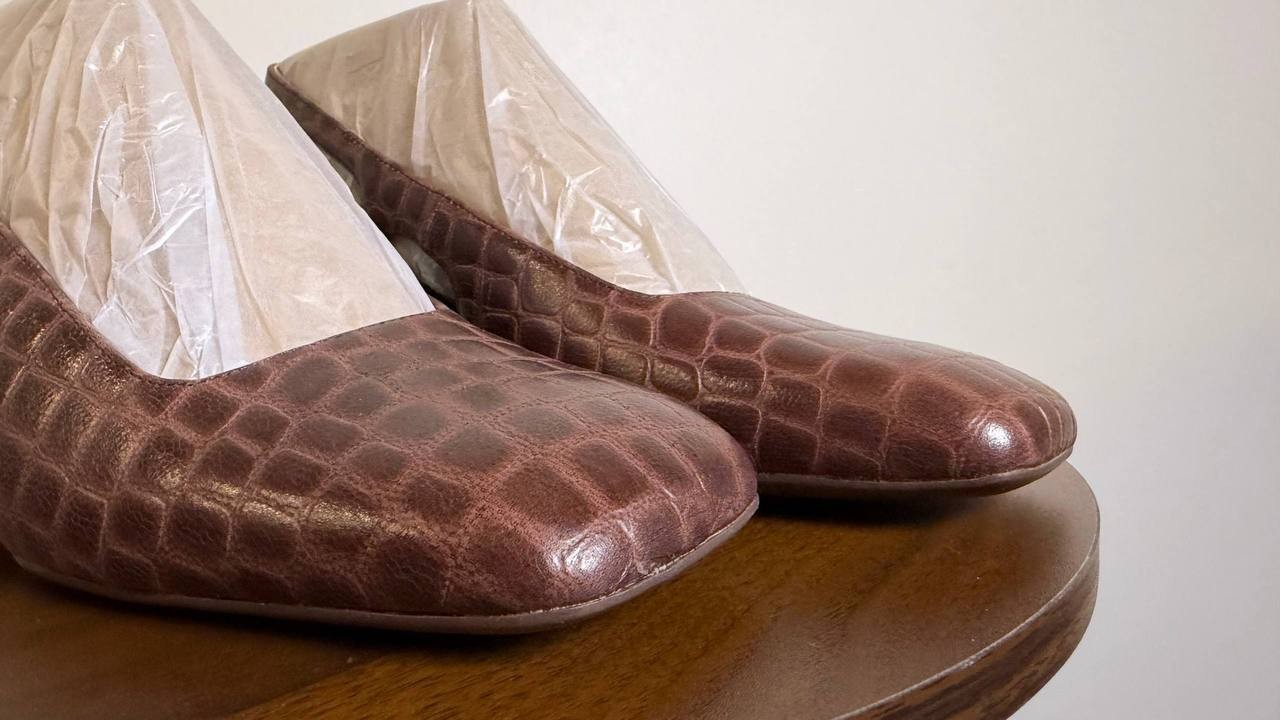 Naturalizer Carmen Pumps 9.5W Cappuccino Croc Leather Slingback NIB msrp$145