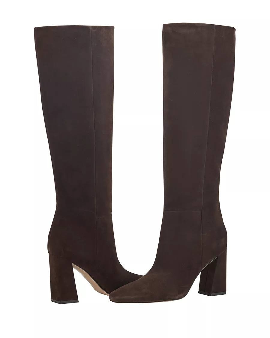 Marc Fisher LTD Yarli Boots 9M Dark Brown Leather Knee‑High Pull‑On NIB msrp$299
