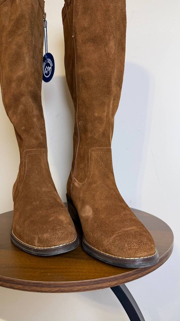 White Mountain Altitude Boots 7W Hazel Suede Knee‑High  Zip NIB msrp$149