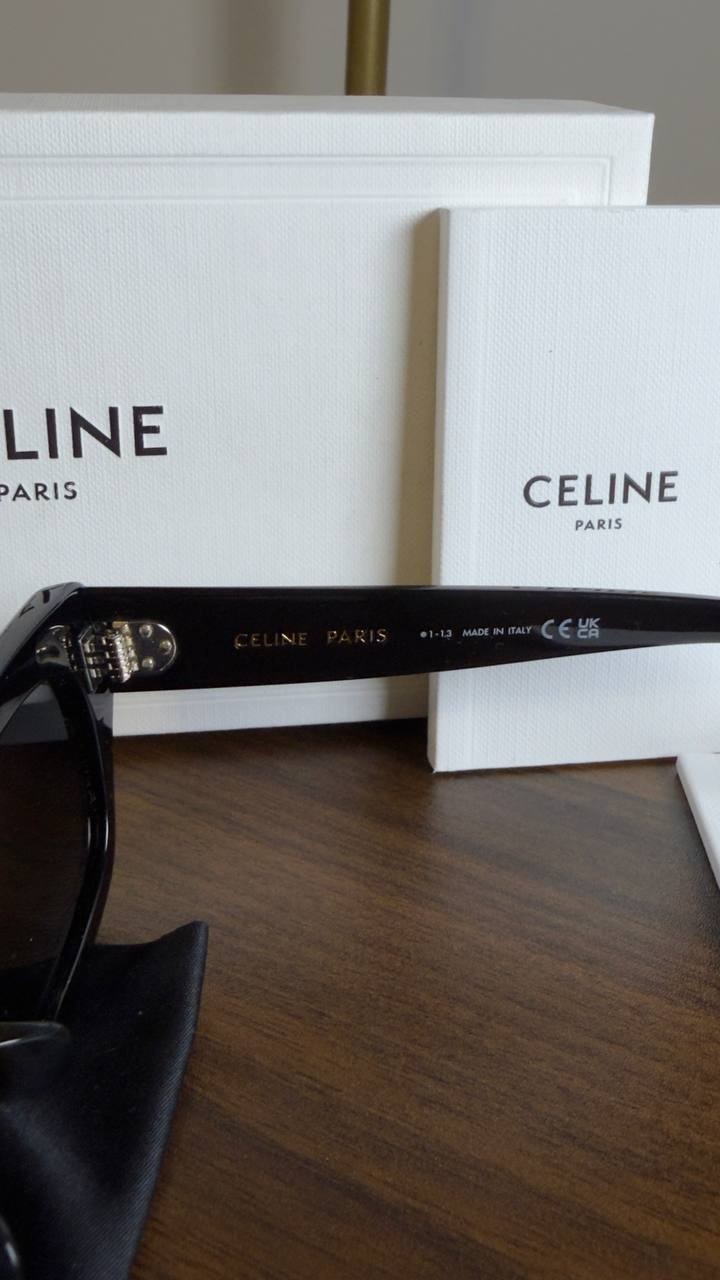 Celine  Black  Frame  41  Sunglasses  in  Acetate  Black  OS  NWT  $460