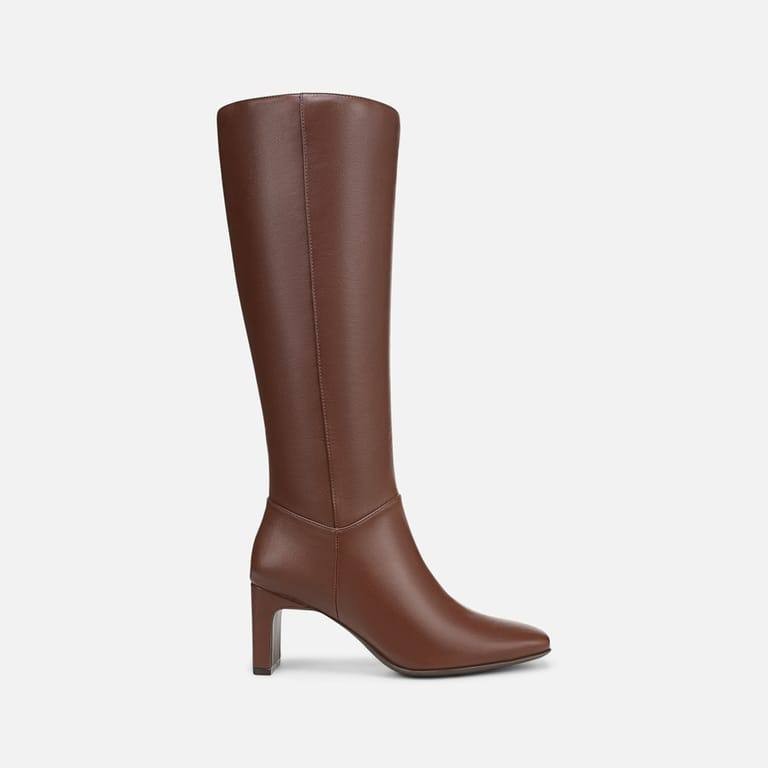 Naturalizer Nona Knee High Boots Cappuccino 8.5W Faux Leather $185 NWB