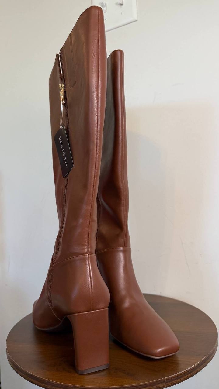Naturalizer Nona Knee High Boots Cappuccino 8.5W Faux Leather $185 NWB