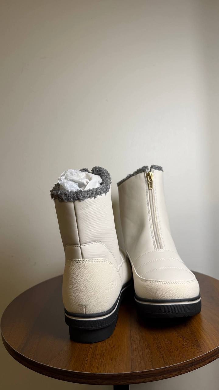 JBU Snowbound Encore Zip Front Cold‑Weather Boots Stone White Women’s 6.5M NWB