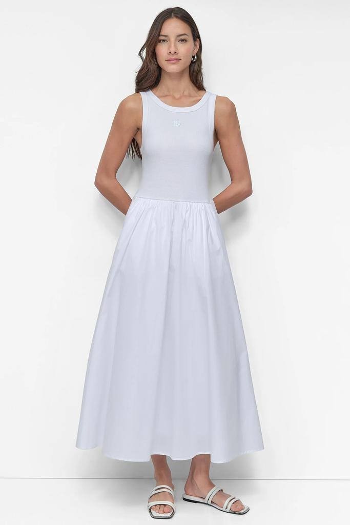 DKNY JEANS Mixed‑Media Midi Tank Dress – Size L – NWT – $129