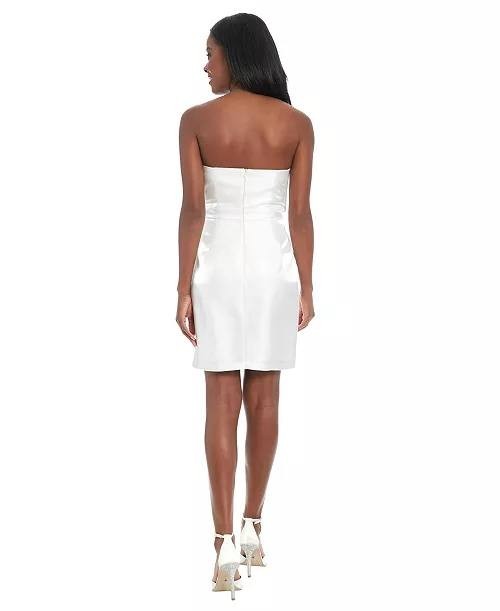 ivy+blu Women’s Pleated Bustier Peplum Dress Ivory Size14 NWT $109(need washing)