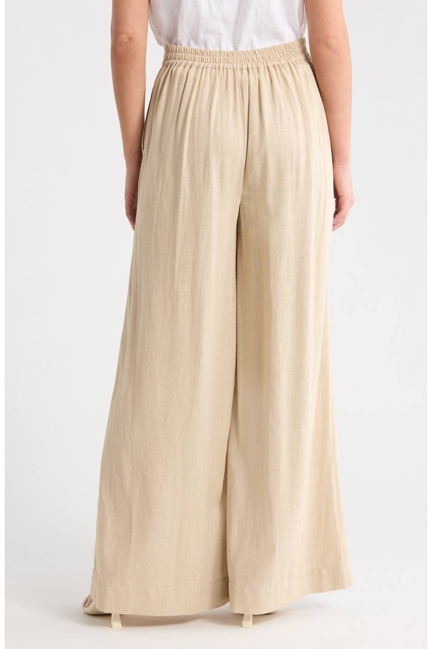 Vince Camuto Wide-Leg High-Rise Pull-On Pants Camel S NWT $109