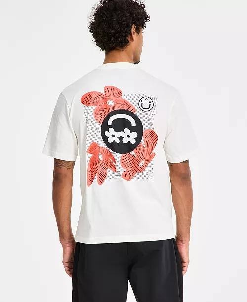 Hugo Hugo Boss Men’s Nufloro Graphic Crewneck T‑Shirt Off‑White L $58 NWT