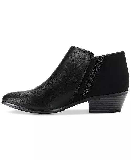 Style&Co Black Man‑Made Ankle Boots Size 7.5M NIB MSRP $69.90