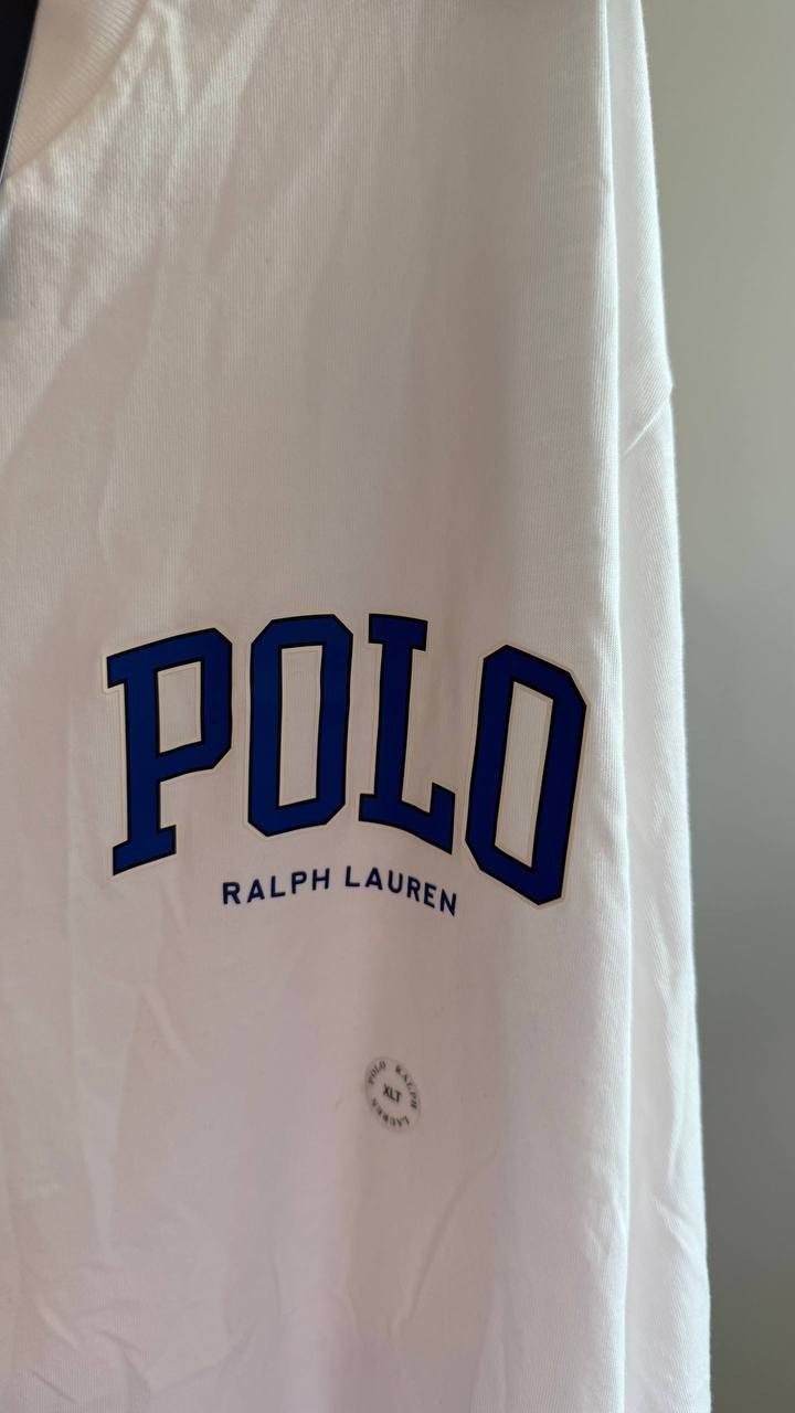 Polo Ralph Lauren Big & Tall Logo Jersey Long Sleeve T‑Shirt White XLT NWT
