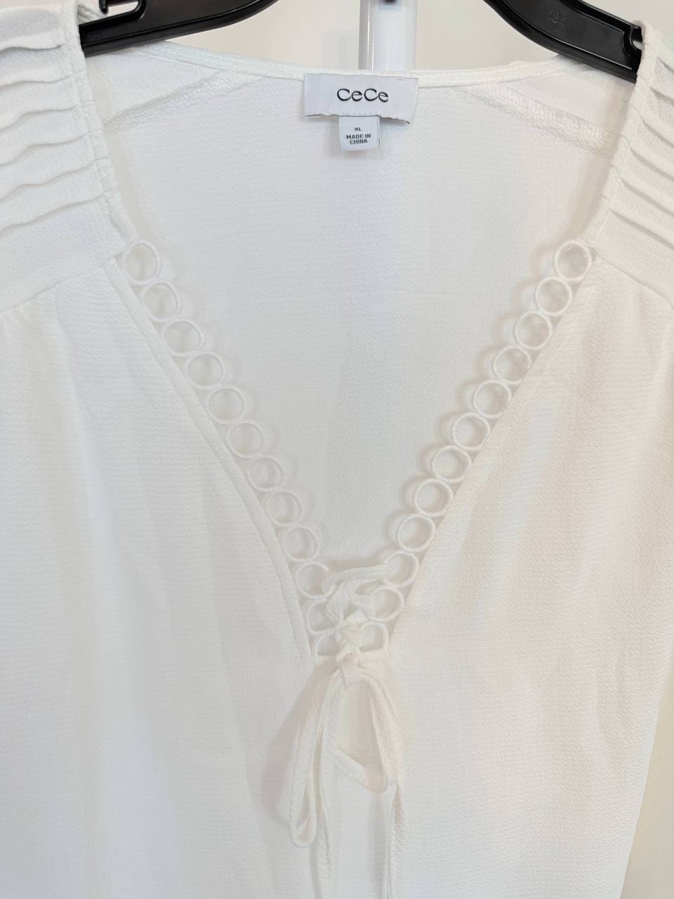 CeCe Pintuck Blouson‑Sleeve Blouse – Size XL – NWT – $79