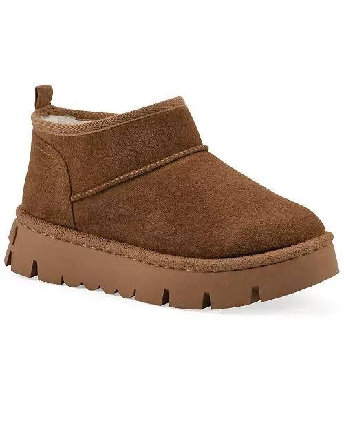 White Mountain Faux Fur Booties Chestnut 6.5 New $69.00