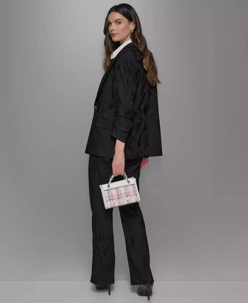 Karl Lagerfeld Paris Jacquard Blazer Pants Suit Black 12 NWT $380