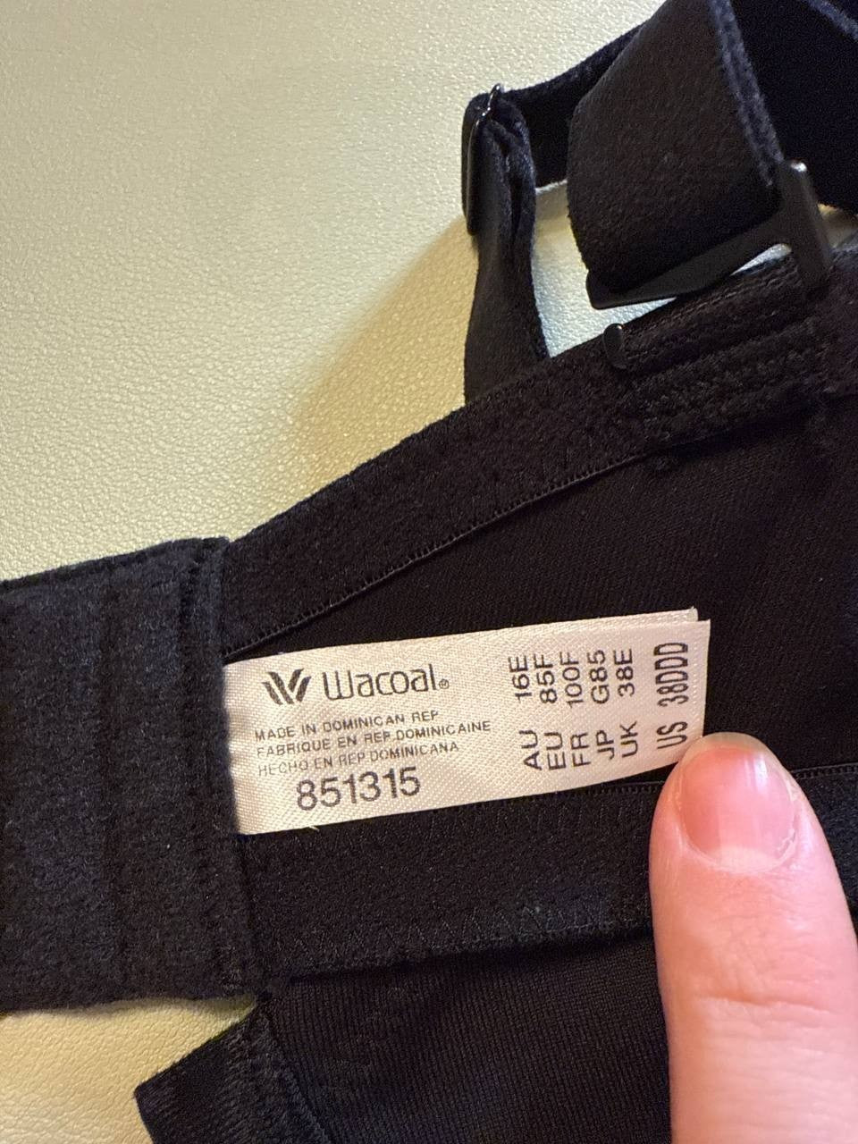 Wacoal Body By 2.0 Mesh-Detail Underwire Bra 38DDD Black T-Shirt Bra daily