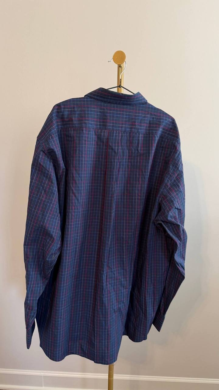 Club Room Men’s Classic‑Fit Plaid Button‑Down Shirt 19 36‑37 NWT