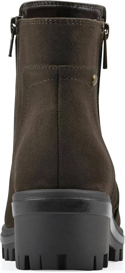White Mountain Dark Taupe Polyurethane Block Heel Booties 8M NIB MSRP $99