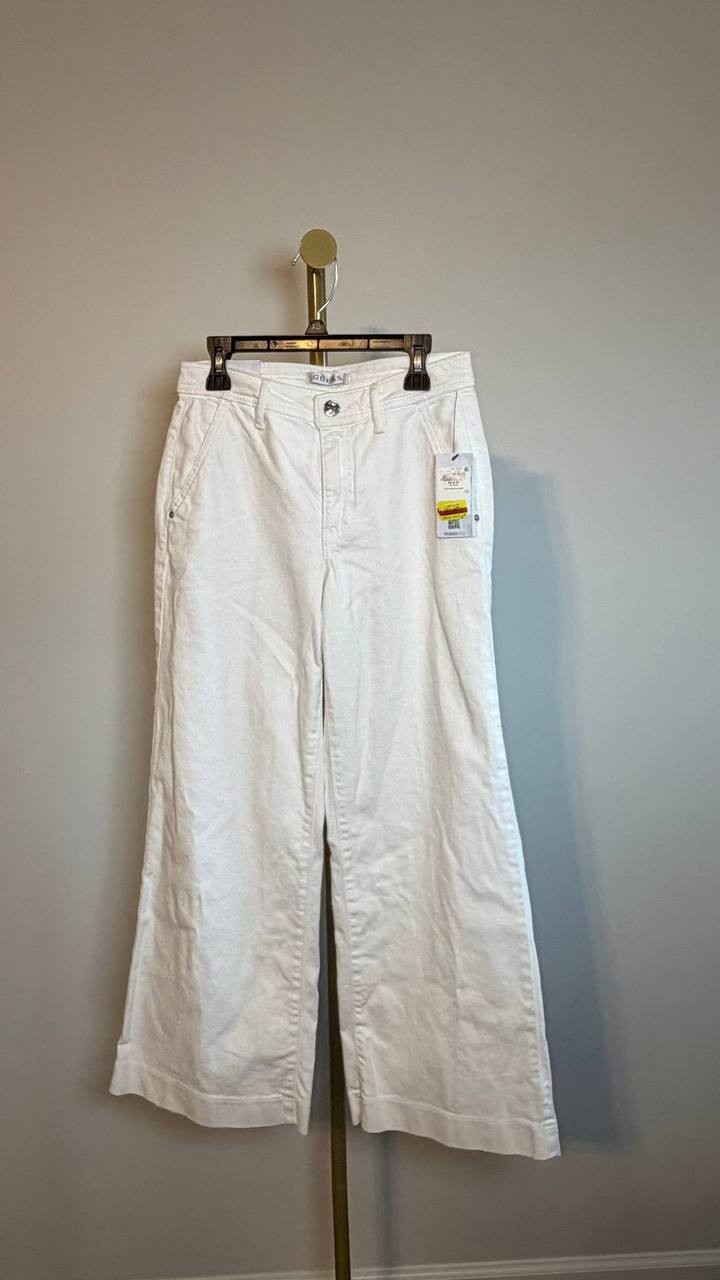 Guess Eco Zoya Cropped Wide Jeans White 25x27 NWT $128