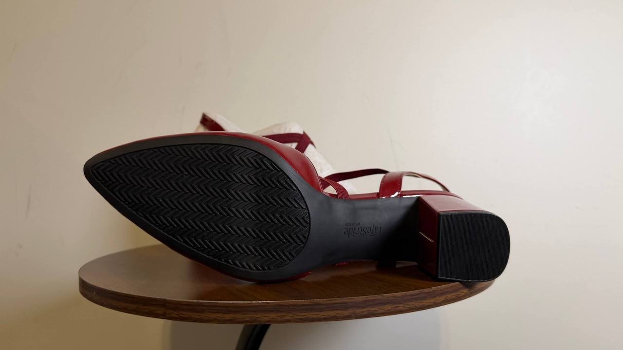 LifeStride Dark Cherry Faux Patent Slingback Pumps 11M NIB $69.99