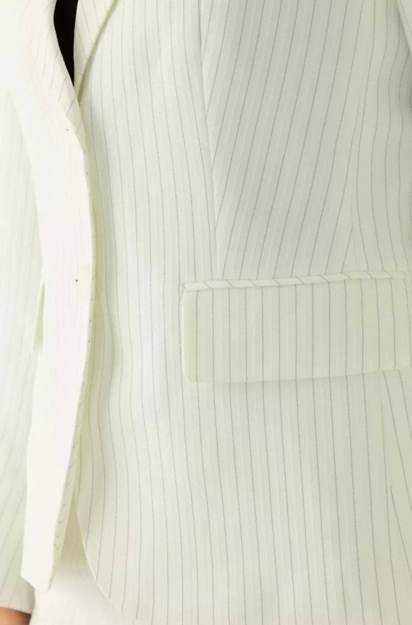 Le Suit Women’s Pinstripe Shawl Collar Jacket White 10P NWT $150