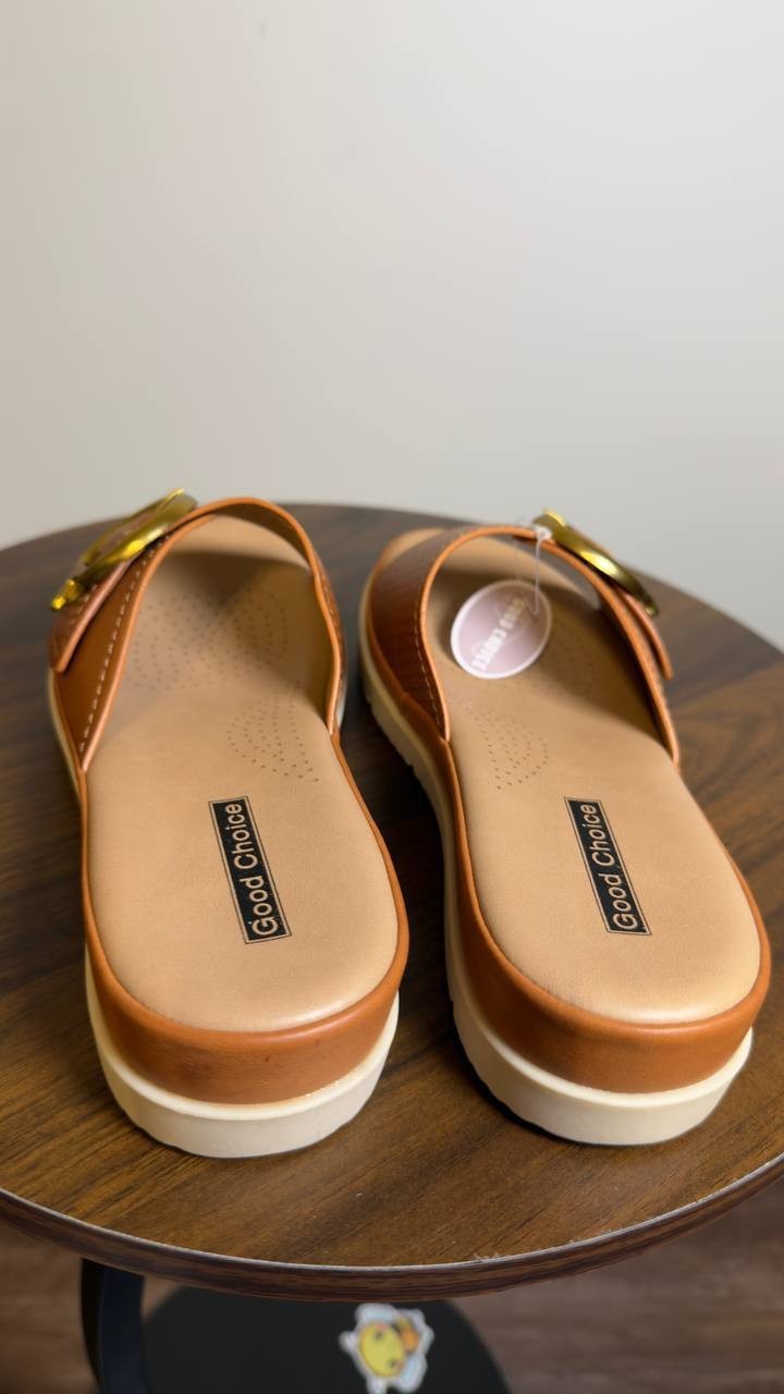 Life Stride  Platform  Sandals  Tan  Man‑Made  7M  New  With  Box  $80