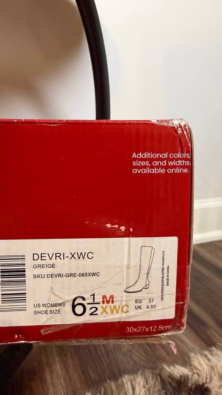 Journee Devri Boots 6.5M Greige Vegan Leather Knee‑High Zip NIB msrp$79.99