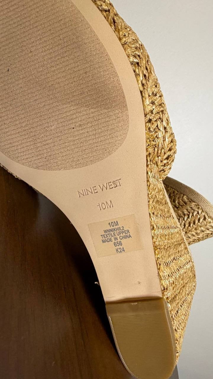 Nine West Raffia Wedge Sandals 10M – MSRP $95, New (No Box)