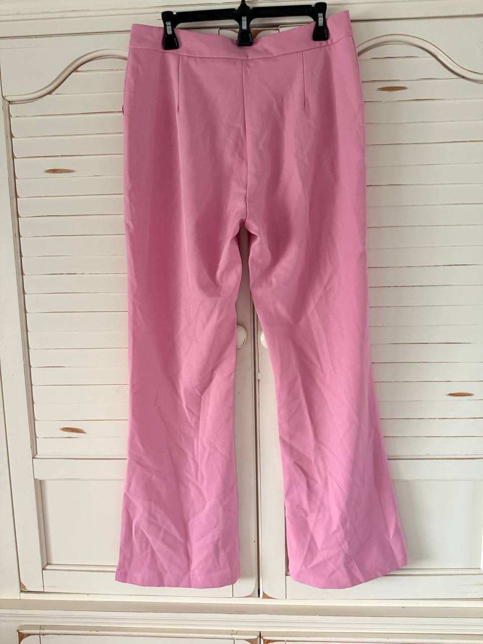 Nbynancy Pink High-Waisted Flared Pants – Size M – Pre-Owned – Minor Button Flaw