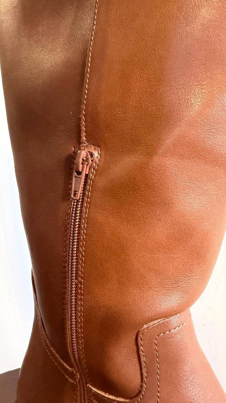 DV Dolce Vita Jernie Boots 10M Tan Smooth Riding Round Toe NIB msrp$99