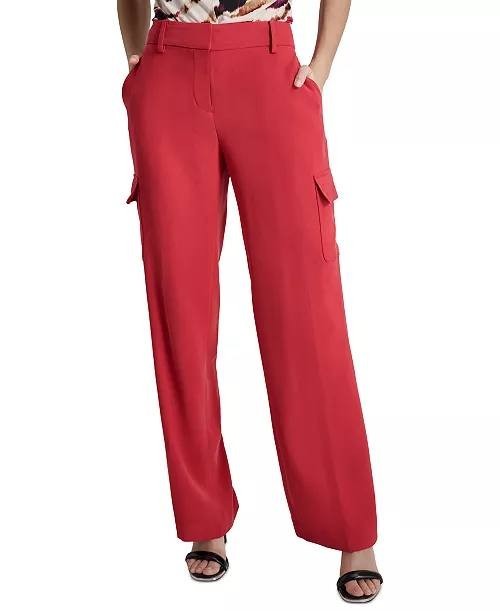 DKNY Sangria Red Straight-Leg Side-Pocket Pants – Size 18 – NWT MSRP: $99.00