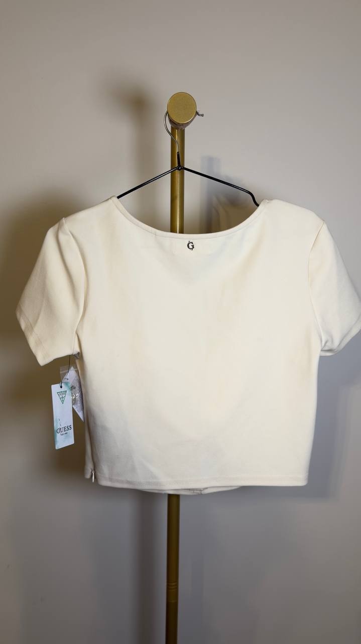 Guess  Women’s  Square  Neck  Top  Pearl  White  M  NWT  $69