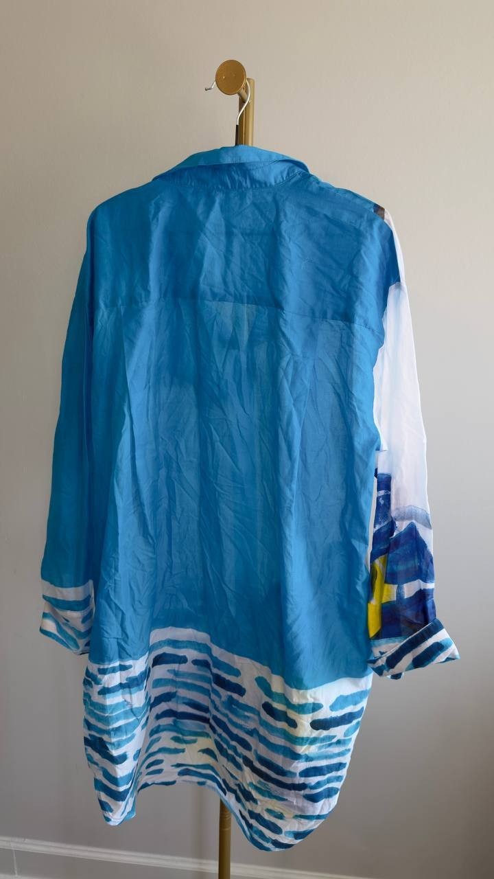 Michael Kors Beach Shirt Dress White L NWOT $148