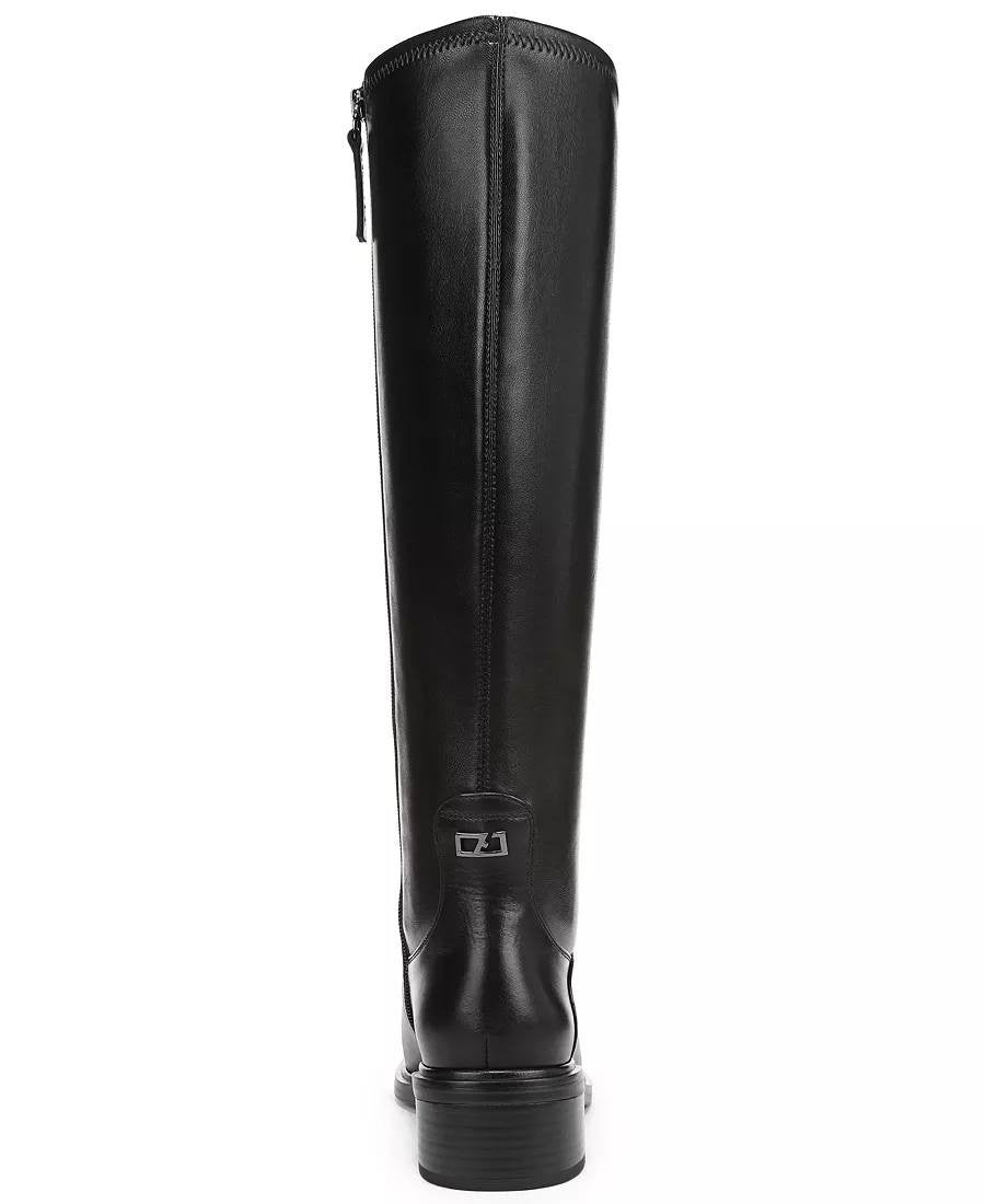 Franco Sarto Gisella Boots 7.5M Black Leather Tall Square Toe NIB msrp$225