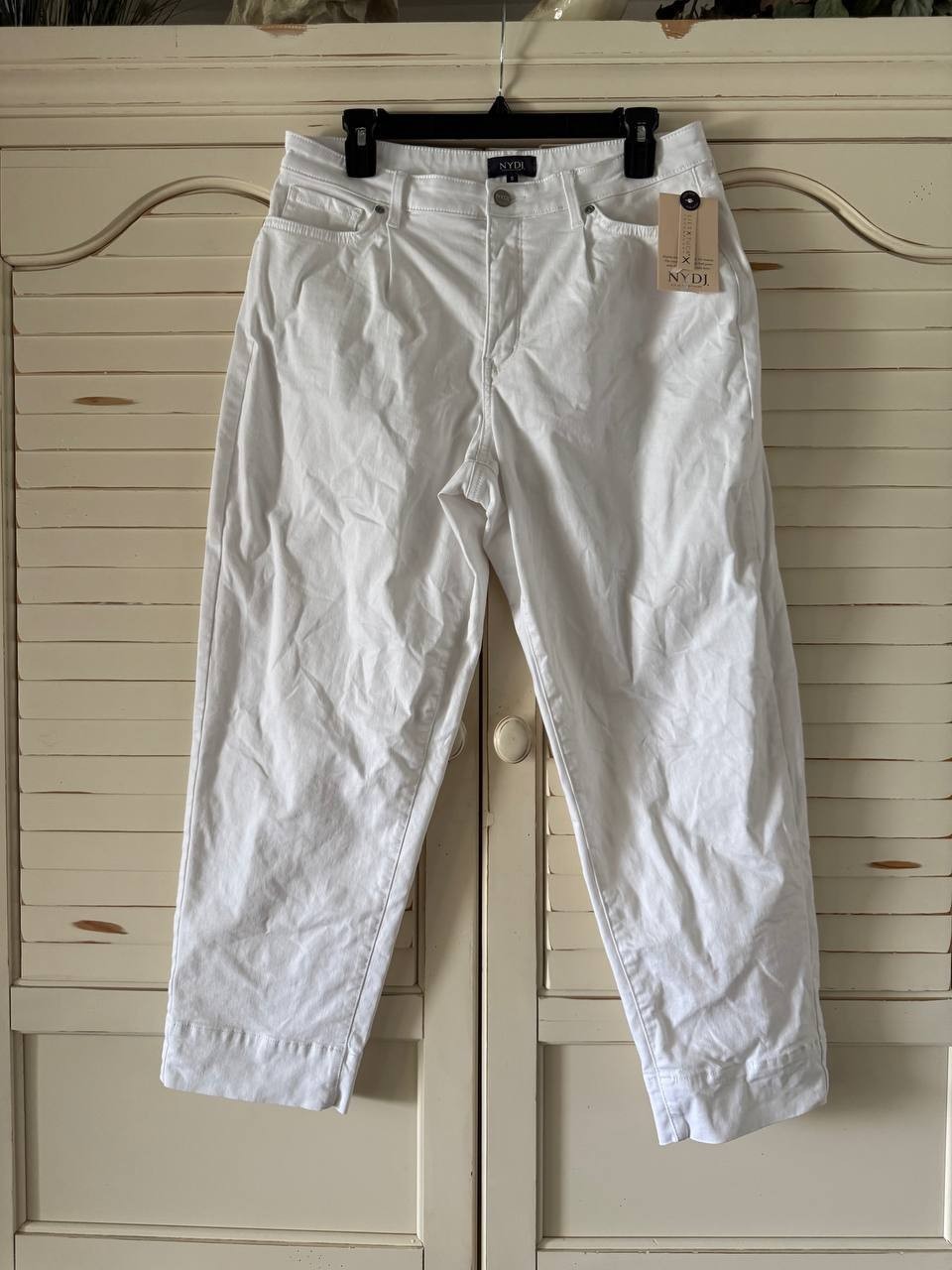 NYDJ Balloon Ankle Jeans Optic White Size US 8 - Relaxed Balloon Fit, NWT