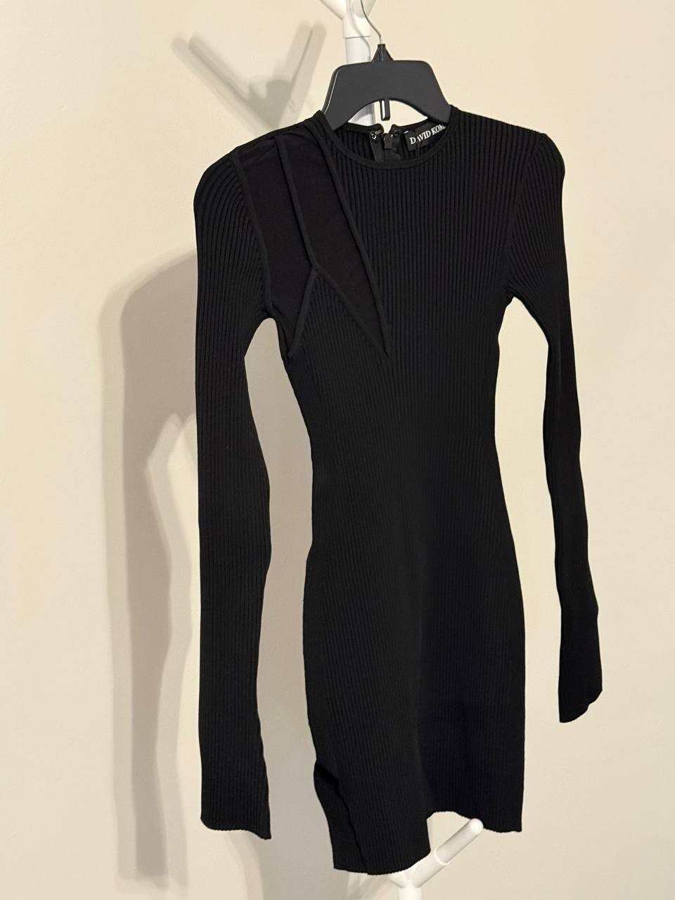 David Koma Ribbed Mesh Detail Mini Dress – Black – Size M – NWT – $900
