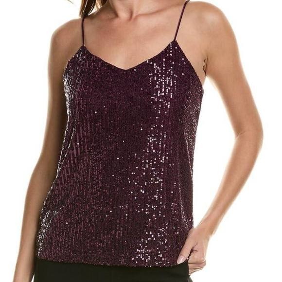 Anne Klein Sparkling Purple Sequin Camisole – Size L – NWT – $69
