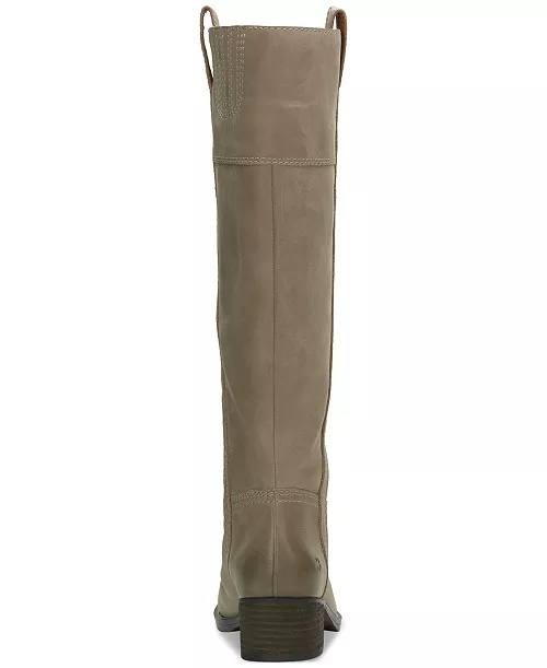 Lucky Brand Hybiscus Women’s Knee High Riding Boots Silver 9.5M Leather $229