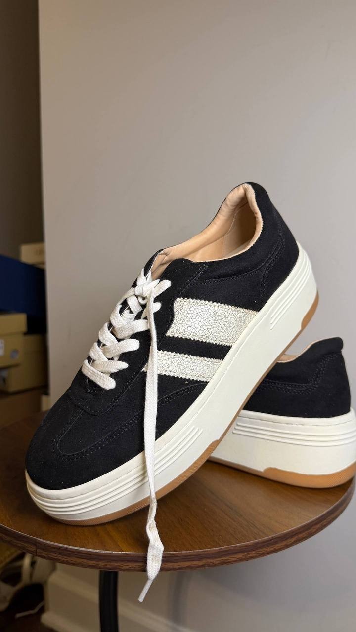 Madden Girl Black Multi Microsuede Platform Sneakers 8.5M NIB MSRP $65