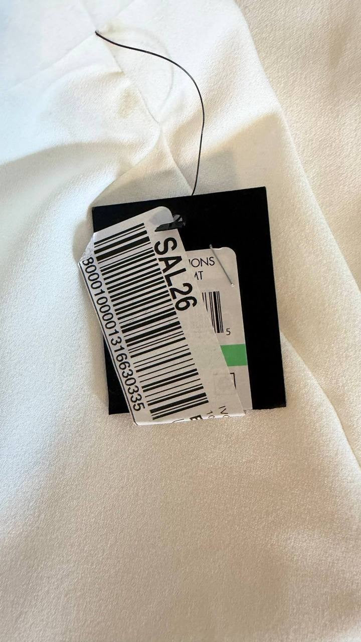 DKNY White Flat Front Straight Leg Career Pants Size 8 NWT Needs Wash