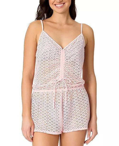 Salt + Cove Medallion Crochet Romper Cover‑Up Pink Blush L NWT $24.99