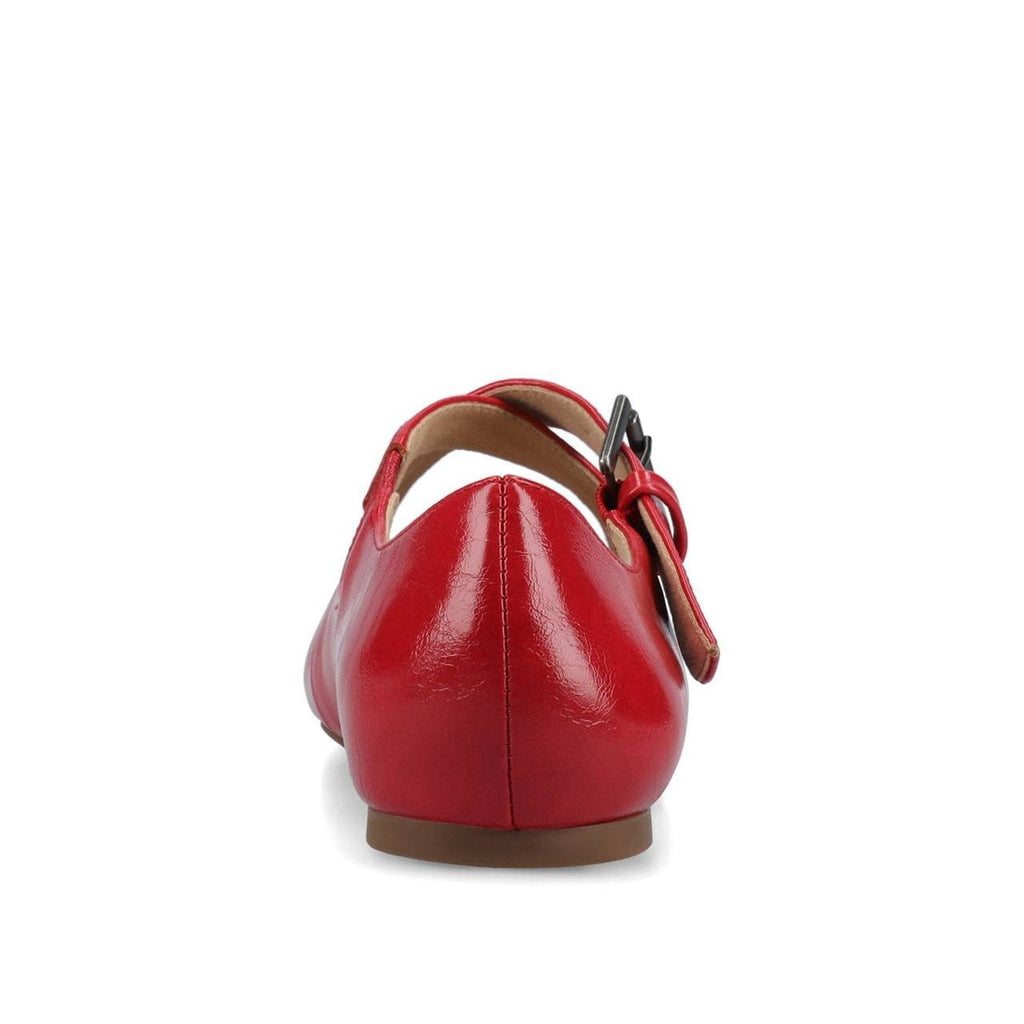 Journee Ivanna Mary Jane Flats Red 8M Vegan Leather Buckle $93.99 NWB