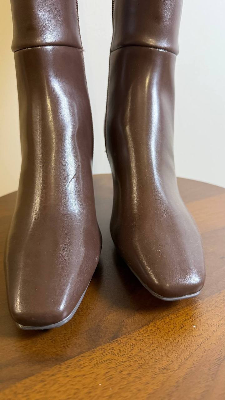 Anne Klein Perfektion Boots 6 Black Man‑Made Knee‑High Snip Toe NIB msrp$159