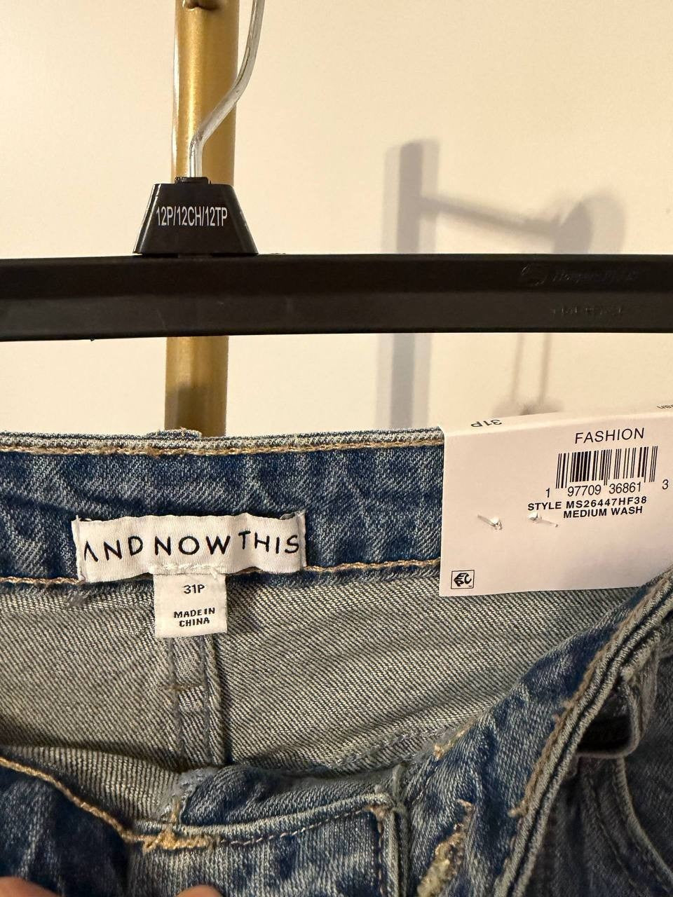 And Now This High‑Rise Seamed Cuffed Jeans Blue Size31P NWT Petite msrp$59.50